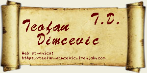 Teofan Dimčević vizit kartica
